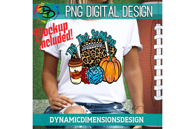 Tis the season PNG, football, fall, pumpkins, leopard, PNG file for su
