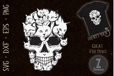 Halloween Funny Cat Skull Cat Lover