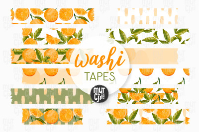 Orange Fruit Washi Tapes Cliparts
