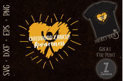 Gold Heart Childhood Cancer Awareness