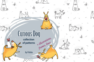 Curious Dog illustrations and patterns