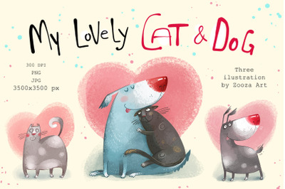 My lovely Cat and Dog illustrations