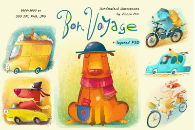 Bon Voyage - 6 illustrations