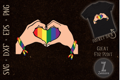 Gay Pride LGBT Rainbow Flag Heart