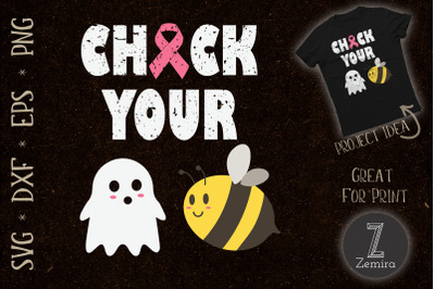 Check Boo Bees Breast Cancer Halloween