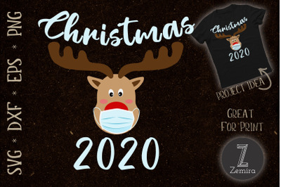 Christmas 2020 Reindeer Wear Mask