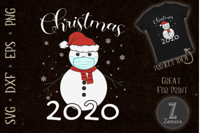 Merry Christmas 2020 Snowman in Mask