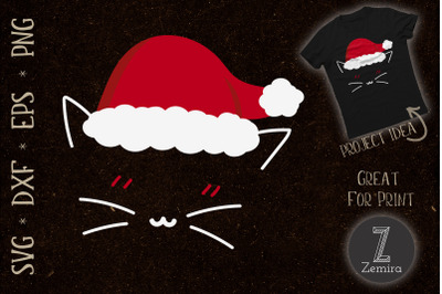 Cat Santa Hat Christmas Pajama Cat Lover