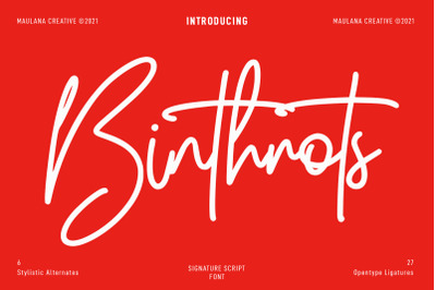 Binthrots Script Font