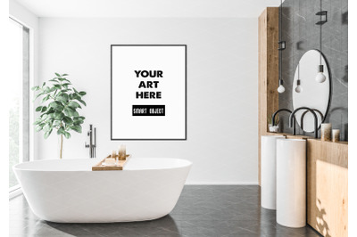 Interior scene artwork background frame mockup