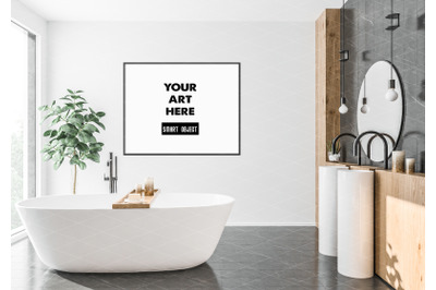 Interior scene artwork background frame mockup