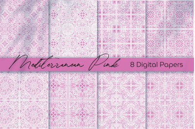 Mediterranean Pink Seamless Scrapbook Digital Paper Set