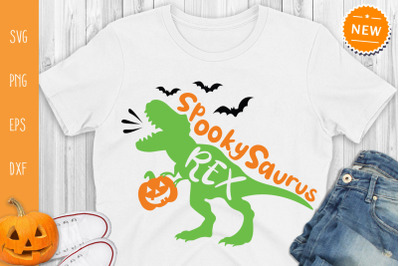 Spooky Saurus Rex Svg, Halloween Dinosaur Svg, Spooky Svg, Dinosaurus