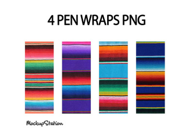 Western Pen Wrap Sublimation Design Bundle, Serape Waterslide