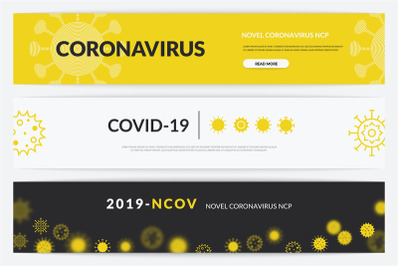 Corona virus banner. Dangerous 2019-NCOV disease&2C; pneumonia and flu pr