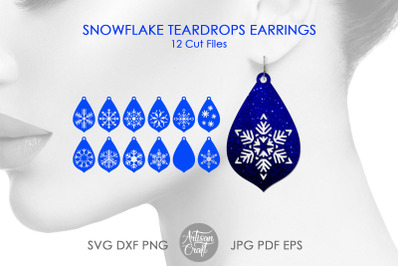 Snowflake earrings SVG for laser cutting