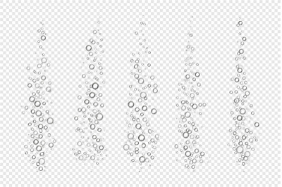 Fizzing air bubbles. 3D effect of breathing gas in liquid or boiling w