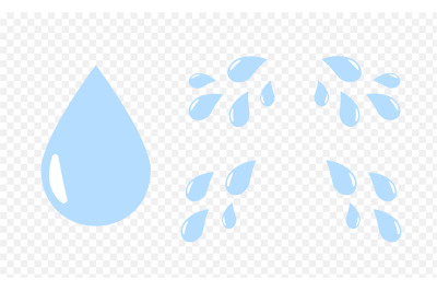 Cartoon drops. Water teardrop&2C; aqua splashing to sides. Liquid drips a