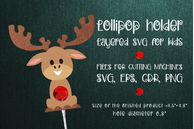 Moose Lollipop Holder template SVG