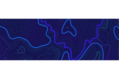 Topographic relief contouring line. Elevation map or ocean floor surfa