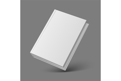 Realistic book or booklet. 3d mockup closed diary with blank cardboard