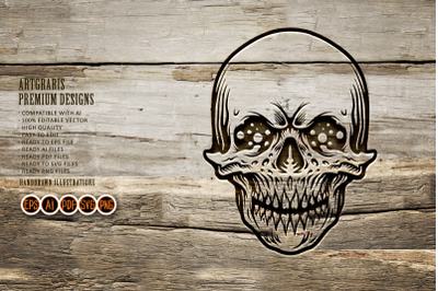 Anatomy Human Skull Silhouette Logo