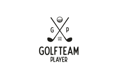 Vintage Retro Crossed Stick Golf Logo Design