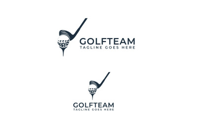 Simple Stick Golf with Ball Logo Design