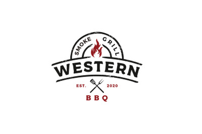 Vintage Grill Barbeque barbecue bbq Logo Design