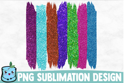 Colorful Glitter Brush Strokes Sublimation Design