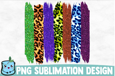 Glitter Leopard Brush Strokes Sublimation Design