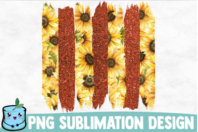 Glitter Sunflower Brush Strokes Sublimation Design