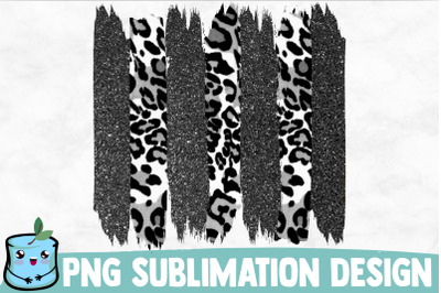 Gray Glitter Leopard Brush Strokes Sublimation Design