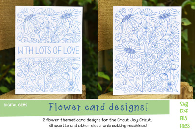 Flower, Single line card designs