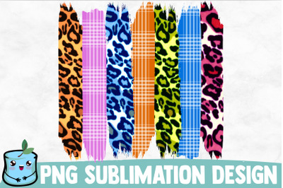 Plaid Leopard Brush Strokes Sublimation Design