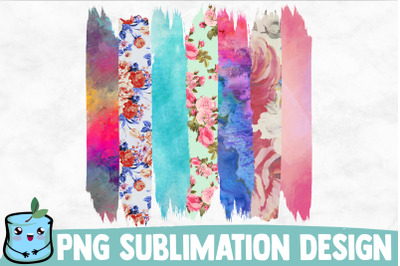 Watercolor Flowers Brush Strokes Sublimation Design