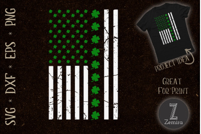 StPatrick&#039;s Day Irish American Flag