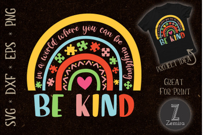 Be Kind Rainbow Autism Awaraness