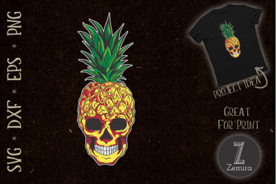 Pineapple Skull Aloha Beaches Hawaiian