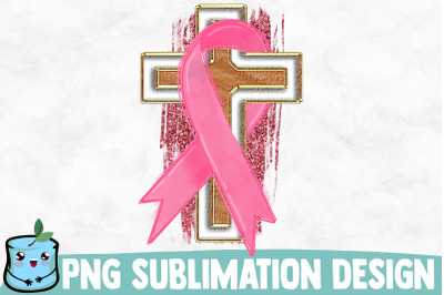 Cross Pink Ribbon Sublimation Design