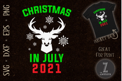 Christmas In July Reindeer Snow Summer