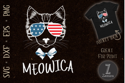 4th of July Meowica Kitty Cat Lover