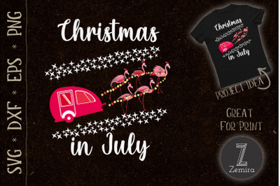 Flamingo Camping Car Christmas in July