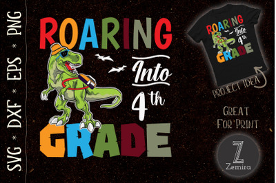 Roaring Into 4th Grade Dinosaur Student