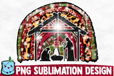 Nativity Rainbow Sublimation Design