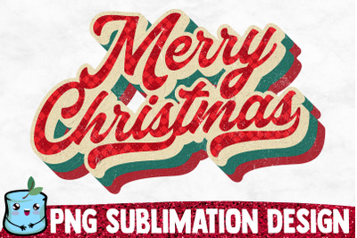 Retro Merry Christmas Sublimation Design