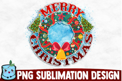 Merry Christmas Wreath Sublimation Design