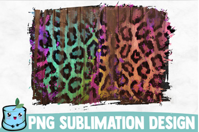 Colorful Leopard Wooden Sublimation Background