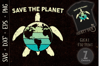 Save the Planet Earth Environment Turtle