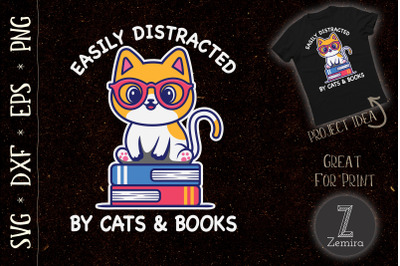 Easily Distracted By Cats And Books Book